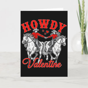 Howdy Valentine Retro Western Couple Love Design  Card