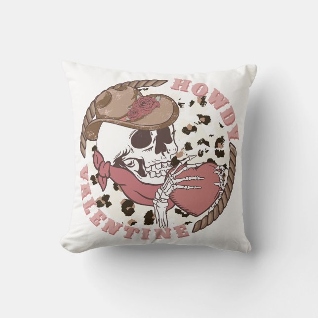 Howdy Valentine Skeleton Cushion (Front)