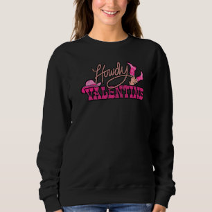 Howdy Valentine Western Country Peace Sign Hand Re Sweatshirt