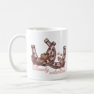 Howdy Valentine Western Horseshoes Coffee Mug