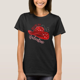 Howdy Valentine Xoxo Western Cow Hat Valentine's D T-Shirt