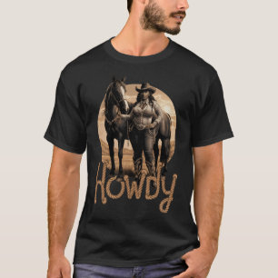 Howdy Western Black Cowgirl African American Woman T-Shirt