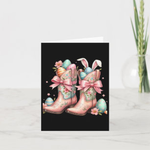 Howdy Western Easter Bunny Coquette Cowboy Boots E Card