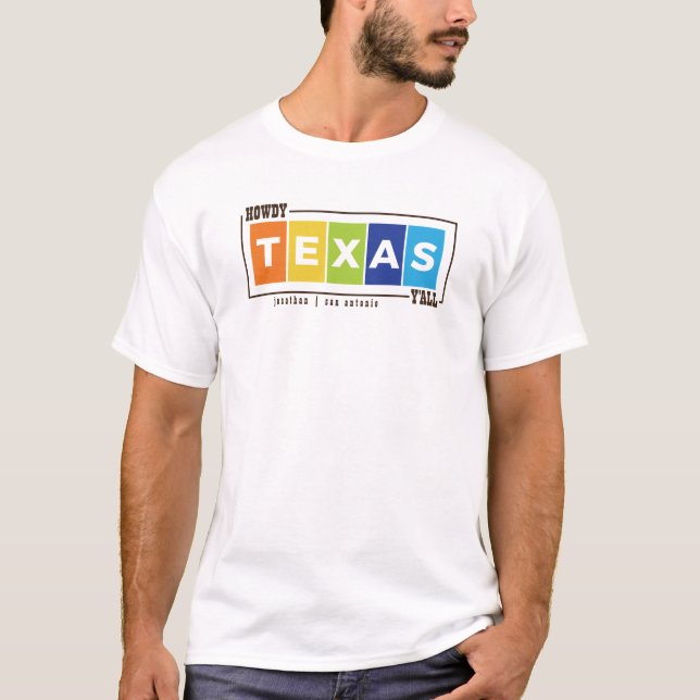 Howdy Y'all Colourful Texas T-Shirt (Front)