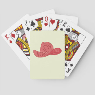 Howdy Y'all Cowboy/Cowgirl Hat Pink Artwork Playing Cards
