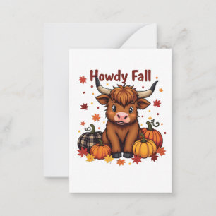 Howdy Y'all Fall Autumn Moo Cow Dairy Pumpkin Card