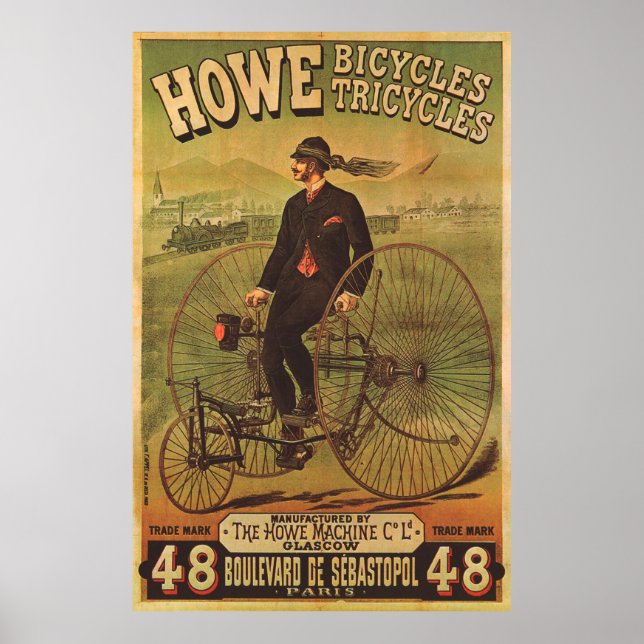 Howe Bicycles Vintage Poster (Front)