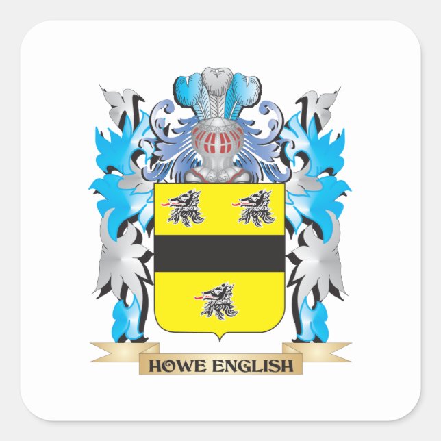Howe-English Coat of Arms - Family Crest Square Sticker (Front)