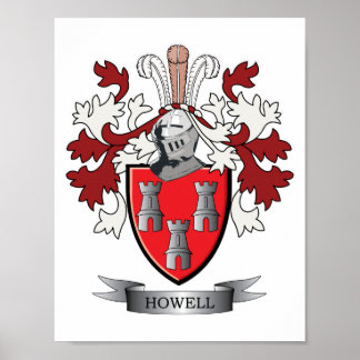 Howell Family Crest Coat of Arms Poster