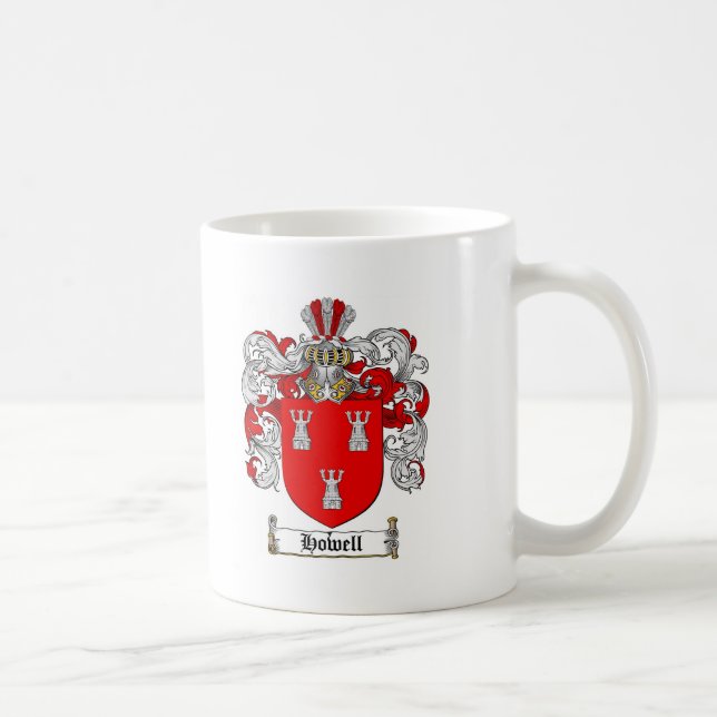 HOWELL FAMILY CREST -  HOWELL COAT OF ARMS COFFEE MUG (Right)