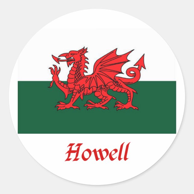 Howell Welsh Flag Classic Round Sticker (Front)