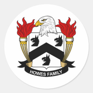 Howes Family Crest Classic Round Sticker