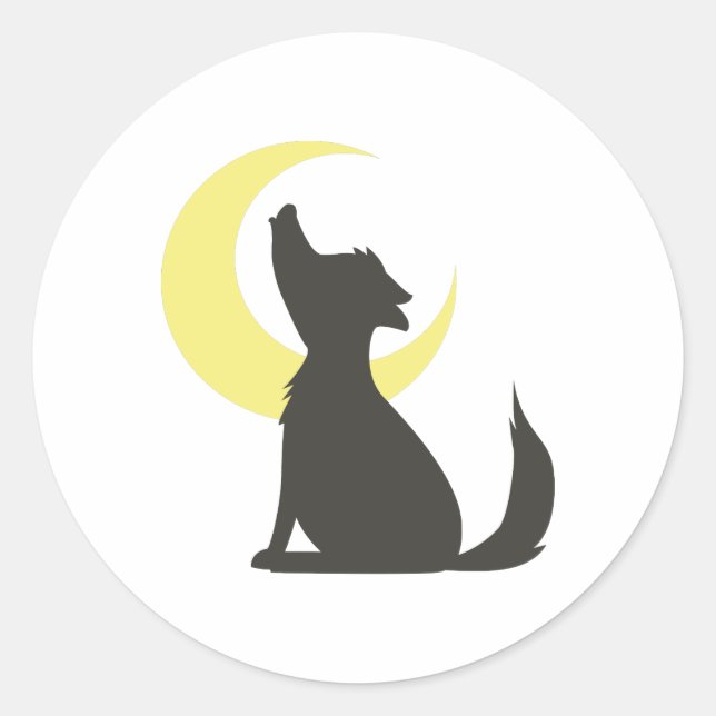 Howl At Moon Classic Round Sticker (Front)