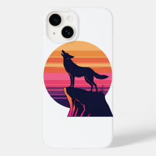 Howl at the Dusk – Retro Coyote Sunset  Case-Mate iPhone 14 Case