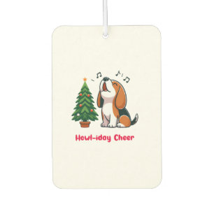 Howl-iday Cheer Beagle With A Christmas Tree Desig Car Air Freshener