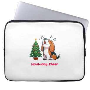 Howl-iday Cheer Beagle With A Christmas Tree Desig Laptop Sleeve