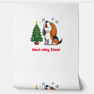 Howl-iday Cheer Beagle With A Christmas Tree Desig Wallpaper