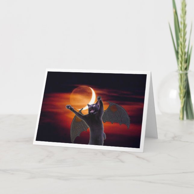 Howl-o-ween Demon Kitteh Card (Front)