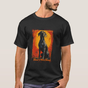 Howl O Ween Hound Dog Funny Halloween Pun Saying V T-Shirt