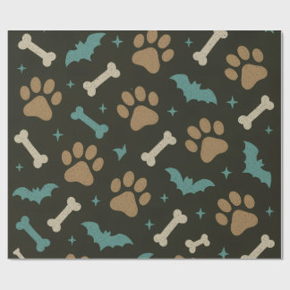Howl-O-Ween Paws & Bones Collection  Wrapping Paper