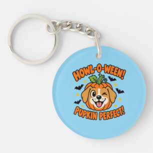 Howl O Ween Pupkin Perfect Cute Dog Halloween T-Sh Key Ring