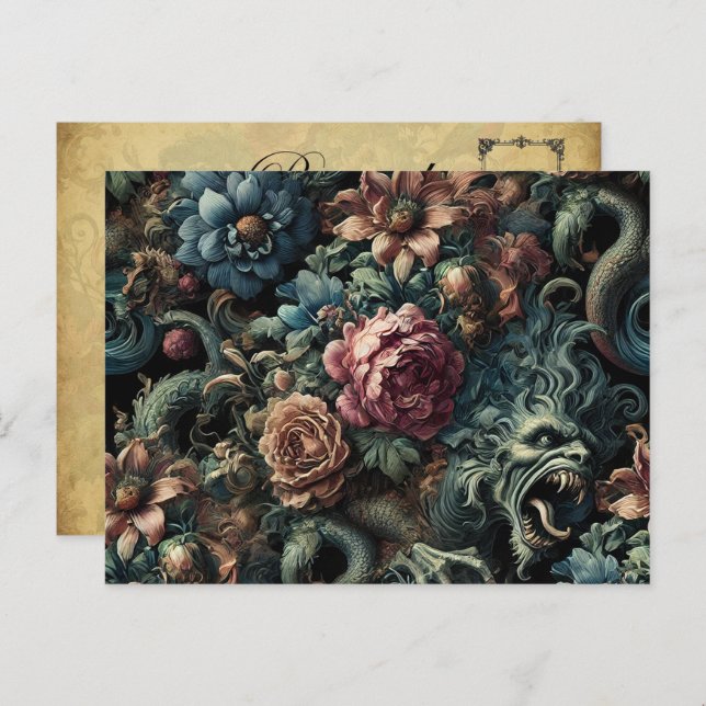 Howl of the Gilded Wild – Gothic Victorian Holiday Postcard (Front/Back)