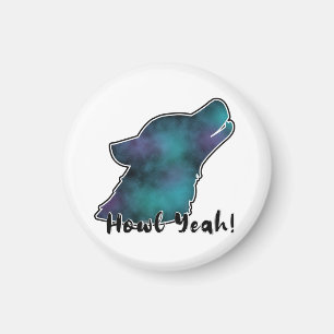 Howl Yeah! Space Galaxy Wolf Silhouette Head Magnet