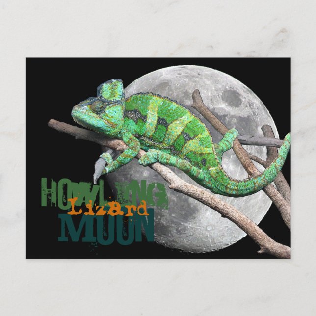 Howlin Lizard Moon Postcard (Front)