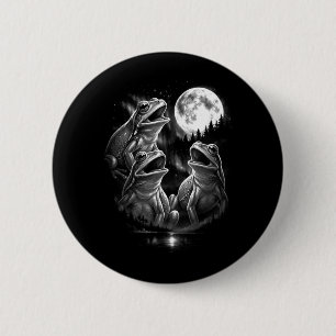 Howling 3 Frog Moon Aurora Vintage Retro Style 6 Cm Round Badge