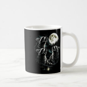 Howling 3 Racoon Moon Retro Style Vintage Funny Coffee Mug