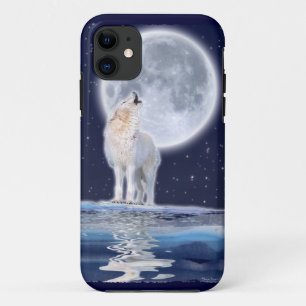 Howling Arctic Wolf & Full Moon iPhone 5 Case