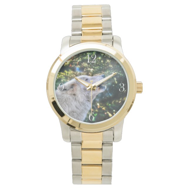 Howling Arctic Wolf Nature and Wildlife Design Watch (Front)