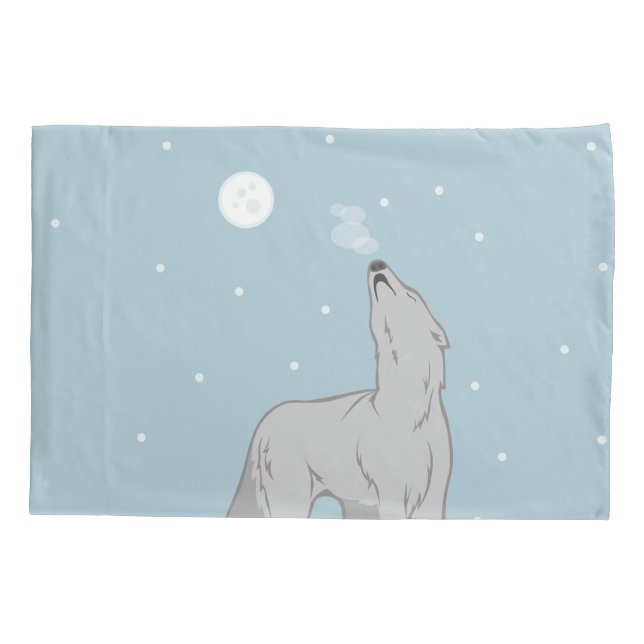 Howling Arctic Wolf Pillowcase (Back)