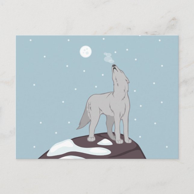Howling Arctic Wolf Postcard (Front)