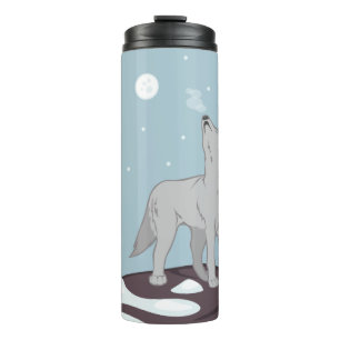 Howling Arctic Wolf Thermal Tumbler