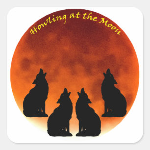 Howling at the Moon Square Sticker