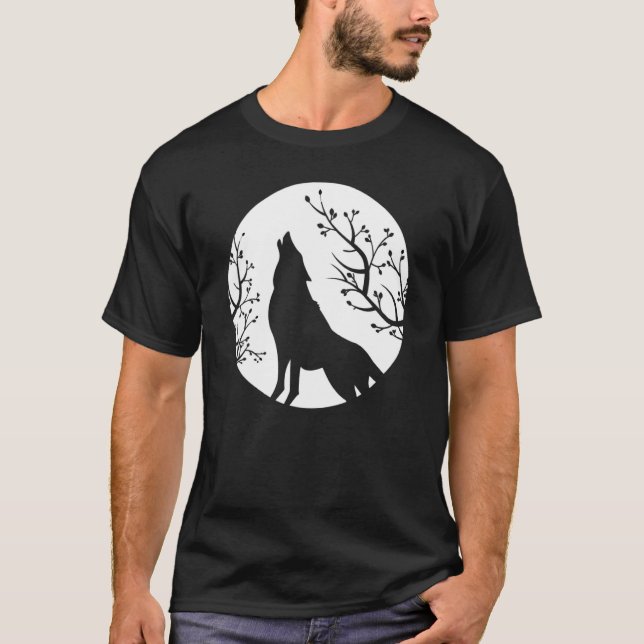 Howling At The Moon Wolves Goth Gothic Wolf 2 T-Shirt (Front)