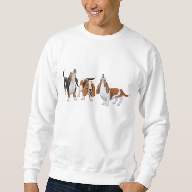 Howling Basset Hounds Sweatshirt (Front)