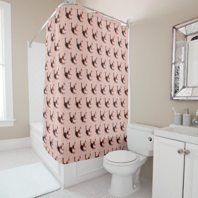 Howling Beagle Cute Dog  Shower Curtain (In Situ)
