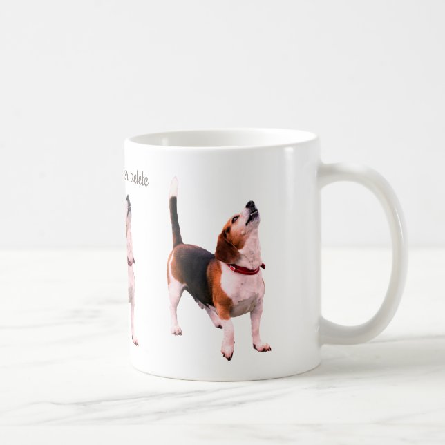 Howling Beagle Dog Lover Personalised Coffee Mug (Right)