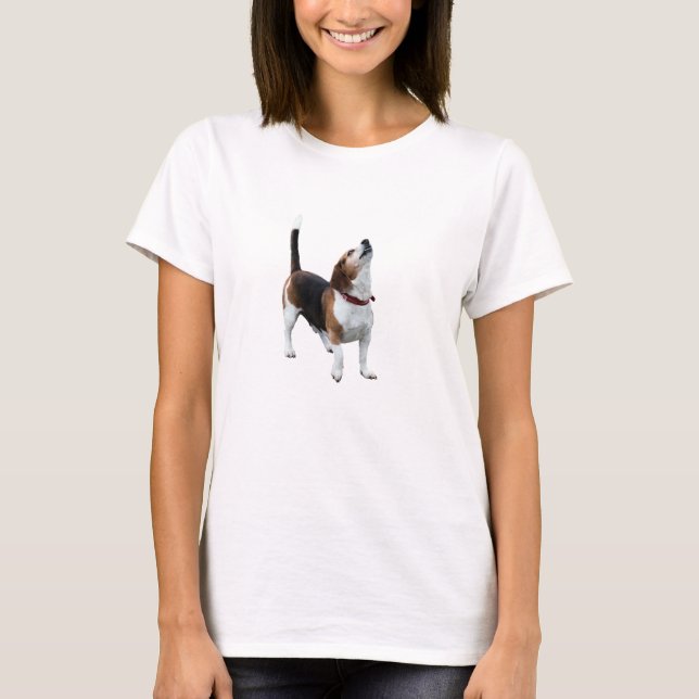 Howling Beagle Dog T-Shirt (Front)