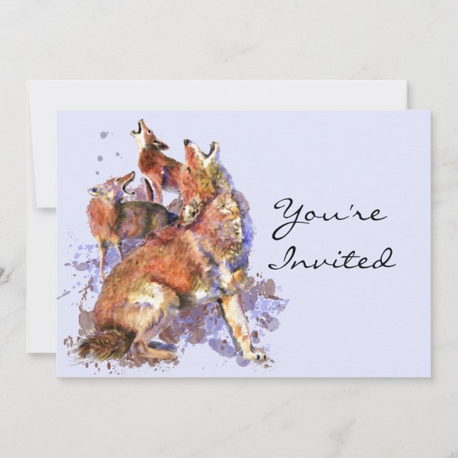 Howling Coyote Animal Nature Birthday Party Invitation (Front)