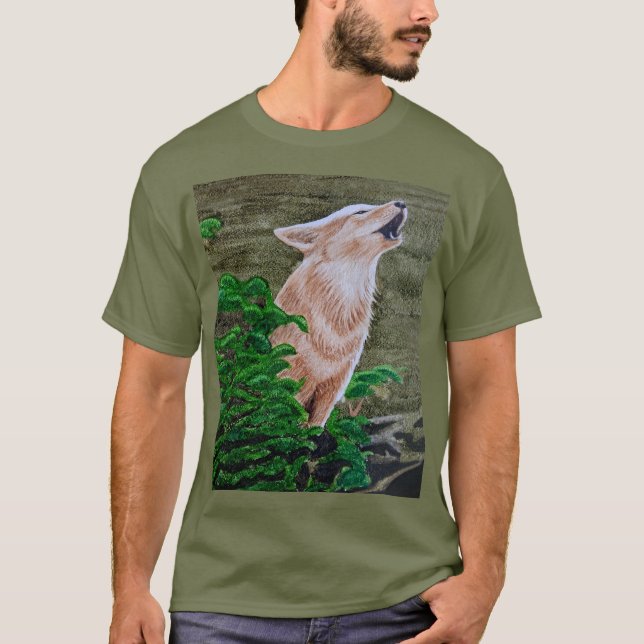 Howling Coyote   T-Shirt (Front)