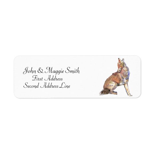 Howling Coyote - watercolor animal Custom Address Return Address Label