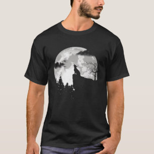 Howling German Shepherd Halloween Vintage Moon T-Shirt