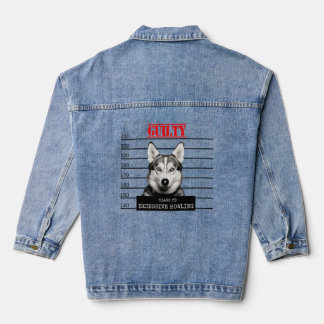 Howling Husky Lover Guilty Pet Prison Dog Husky Mu Denim Jacket