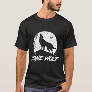 Howling Lone Wolf on Moon T-Shirt for Men and Wome