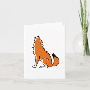 Howling Red WOLF-Endangered animal graphic Card