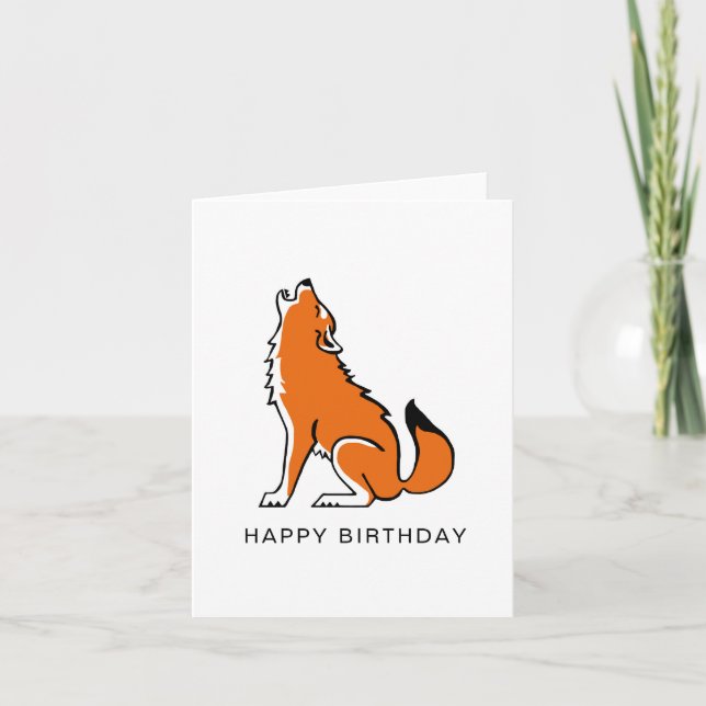  Howling Red WOLF- Wildlife - Endangered animal Card (Front)