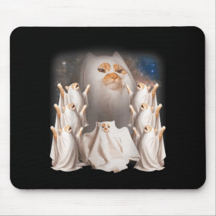 Howling Ritual Giant Ghost Cat Meme Funny Weird Mouse Pad
